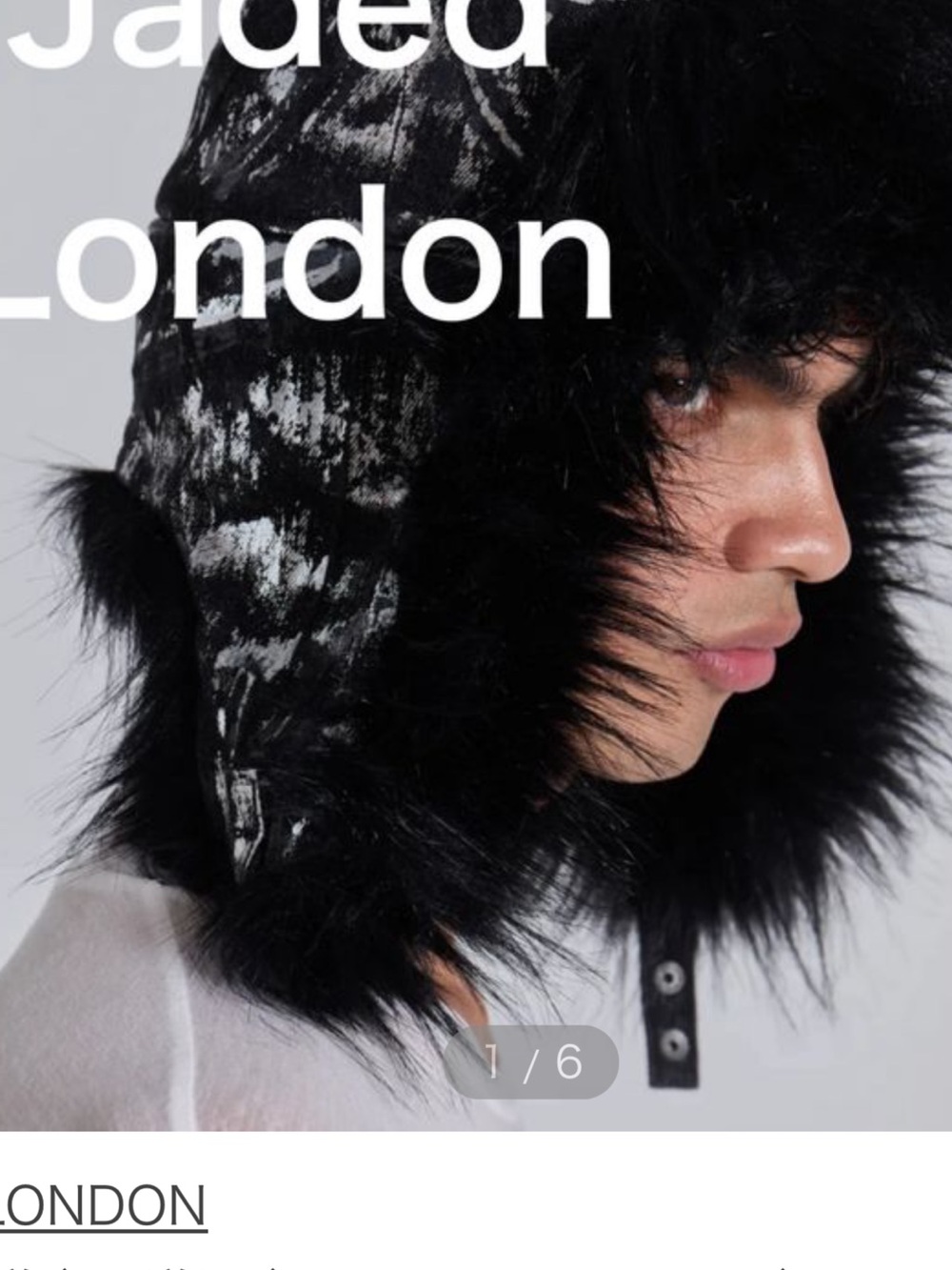 Jaded London Black Faux Fur Trim Hooded Winter Hat -